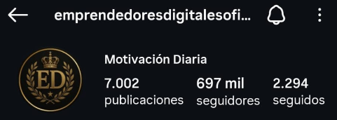 Cuenta temática Motivación Diaria con 697 mil seguidores