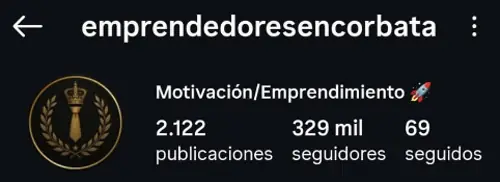Cuenta temática emprendedoresencorbata con 329 mil seguidores