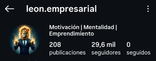 Cuenta temática leon.empresarial con 29,6 mil seguidores