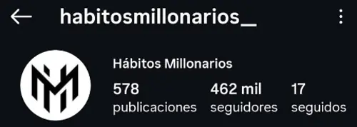 Cuenta temática habitosmillonarios_ con 462 mil seguidores